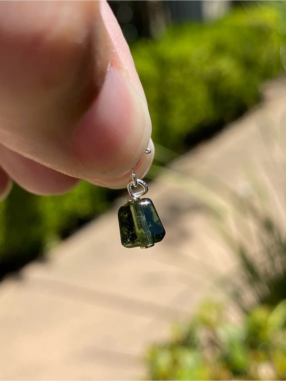 Natural Moldavite Charm or Tektite Pendant | Crystal Collector | S925